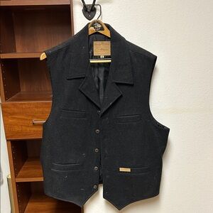 Men's Black Wool Vest